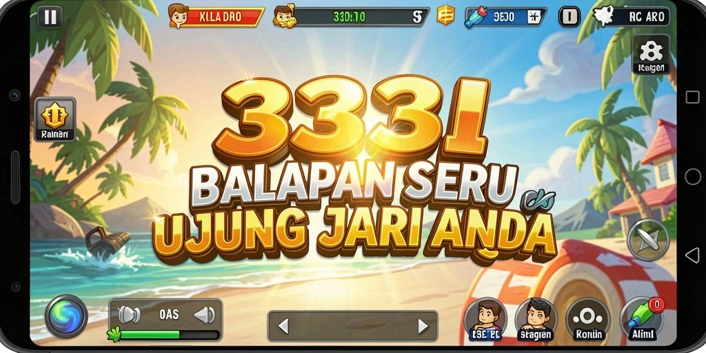 Tampilan utama gameplay 333I yang mendebarkan dan penuh aksi balapan.