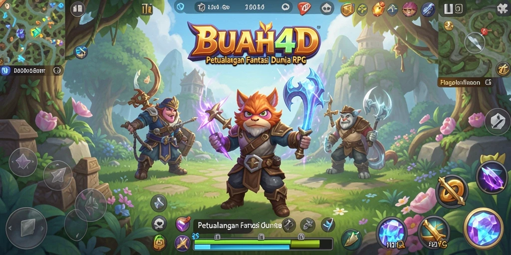 Screenshot gameplay BUAH4D yang menampilkan pertarungan seru dan petualangan menegangkan.
