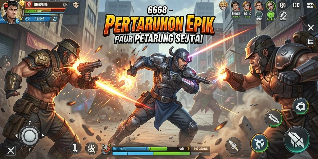 Tangkapan layar G668 menampilkan pertarungan intens antara dua karakter.