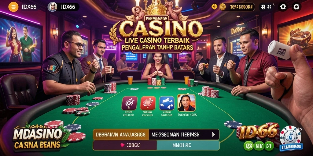Tampilan menarik dari gameplay Live Casino dalam IDX66.