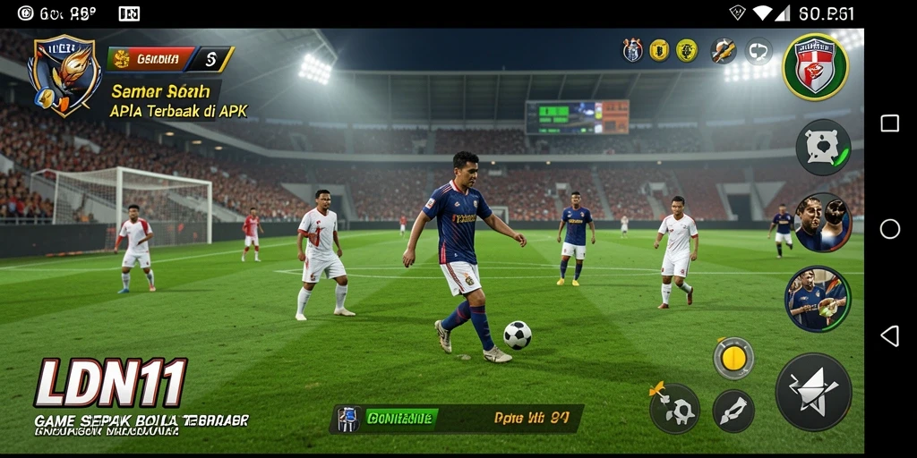 Screenshot LDN11 menampilkan aksi seru dalam permainan sepak bola.