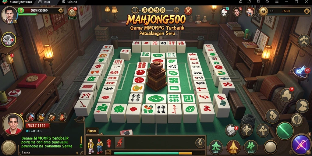 Tangkapan layar utama MAHJONG500 menampilkan gameplay seru dalam MMORPG.
