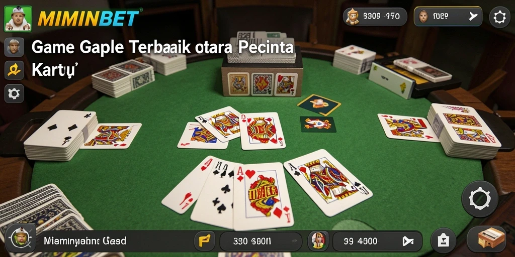 Gameplay seru MIMINBET yang menggambarkan kartu Gaple.