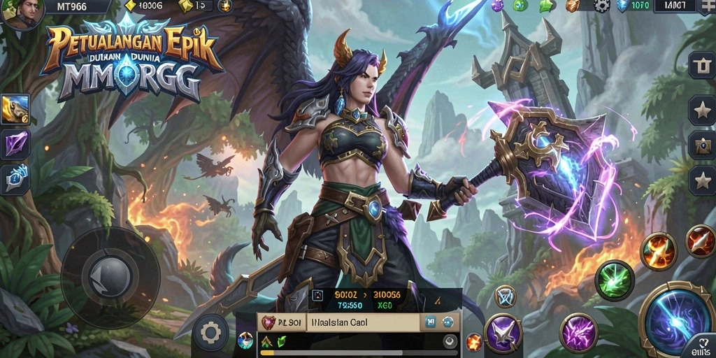 Tampilan gameplay MT966 yang menakjubkan dalam petualangan MMORPG.