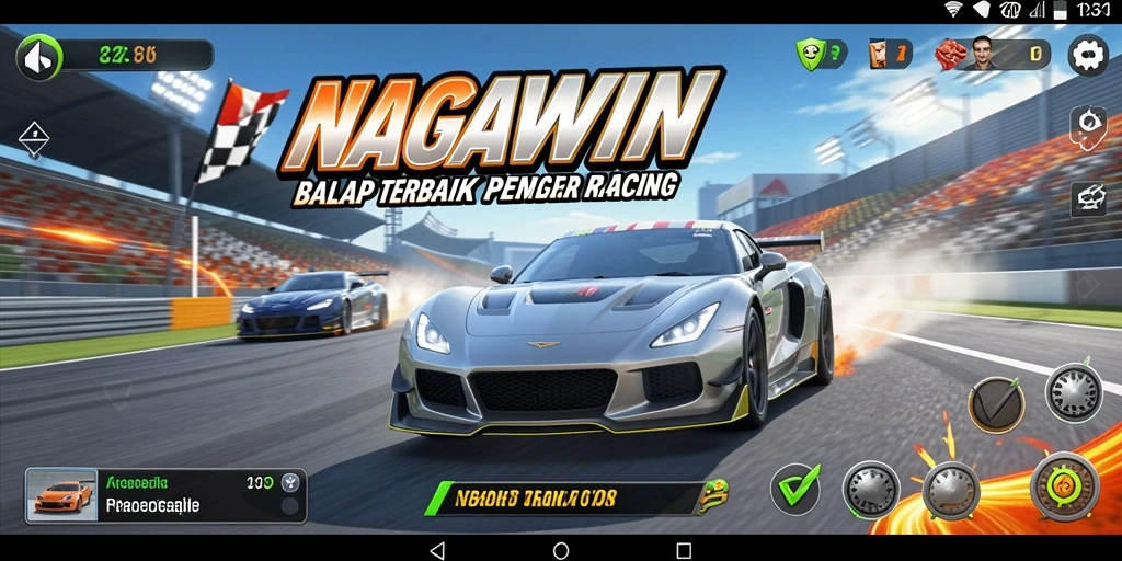 Tampilan gameplay Racing yang seru dan kompetitif di NAGAWIN.