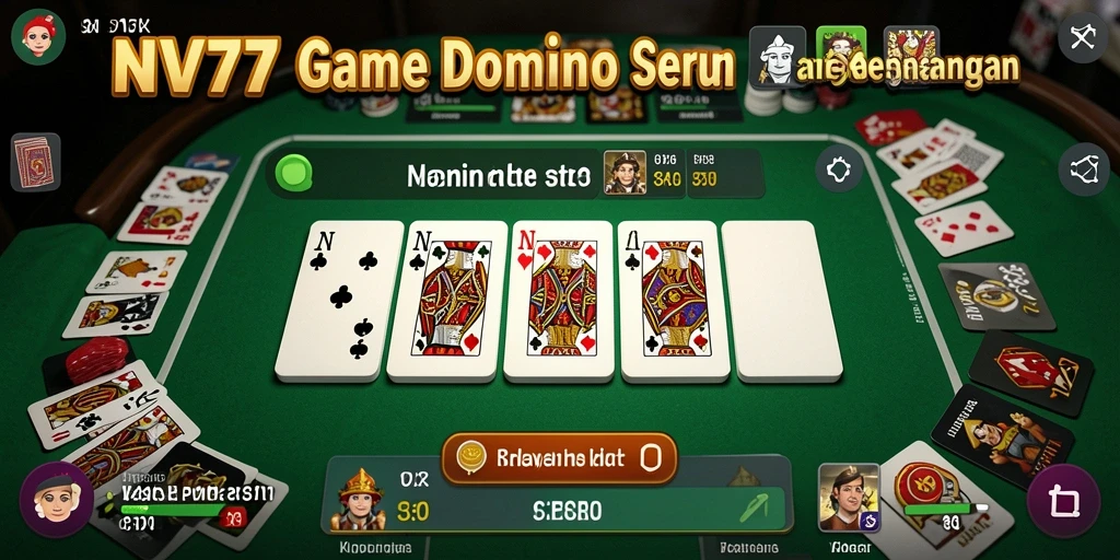 Screenshot gameplay NV77 dengan aksi domino yang seru dan menegangkan.