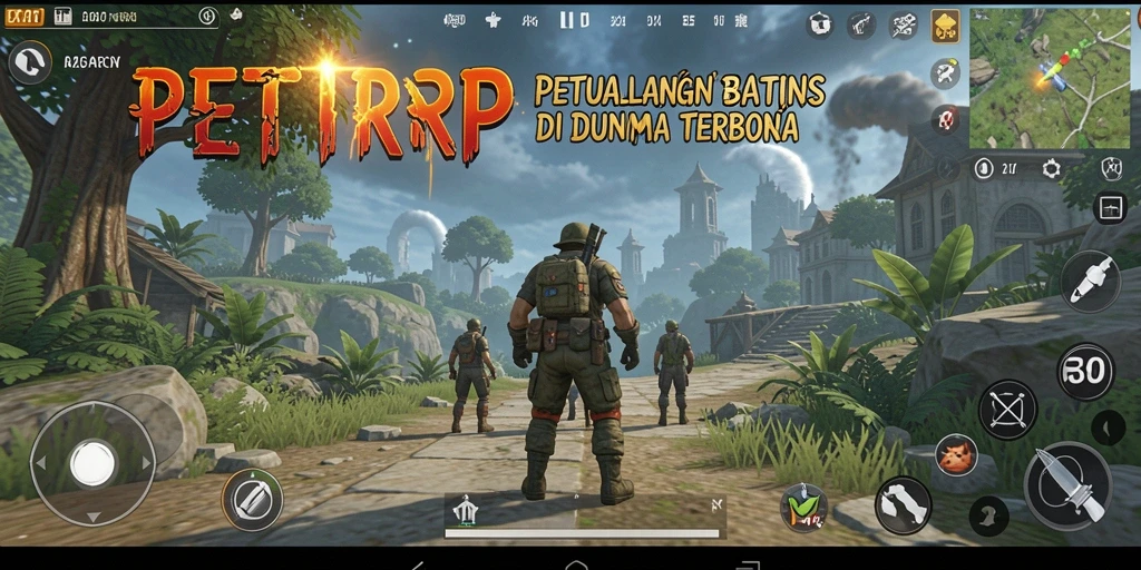 Screenshot dari gameplay PETIRRP menunjukkan keindahan dunia terbuka yang luas.