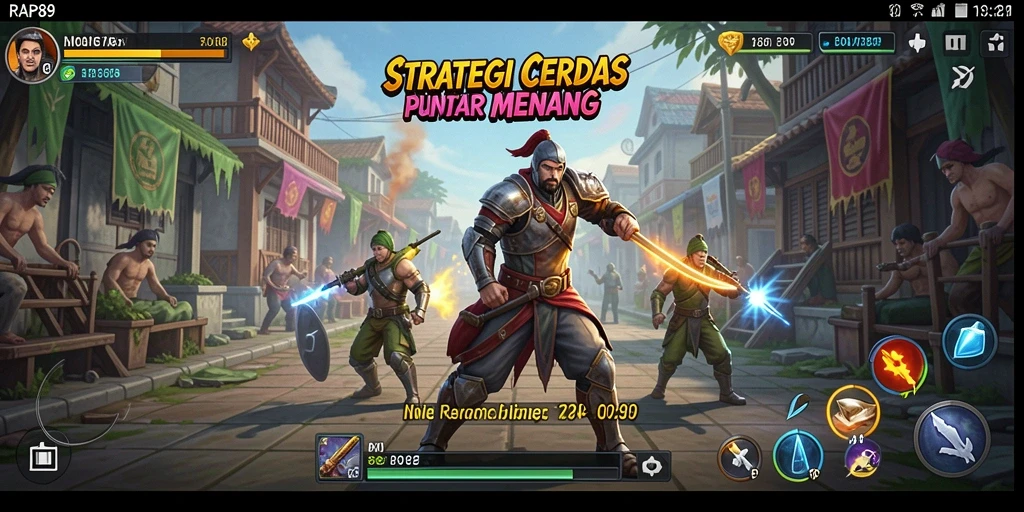 Screenshot utama dari gameplay strategis dan menegangkan di RAP89.