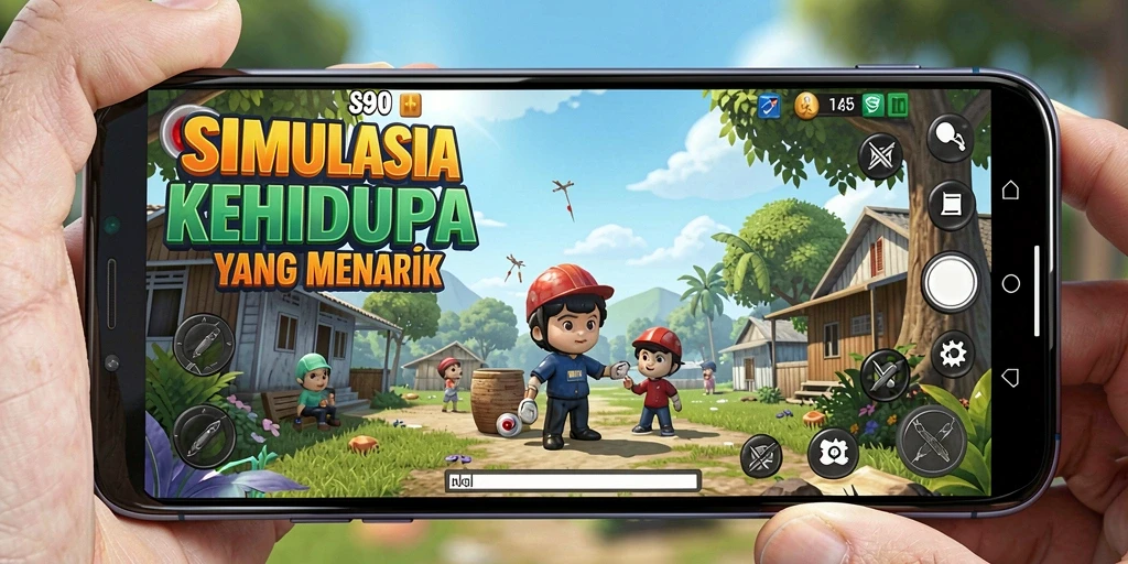 Tampilan gameplay S80 yang menggambarkan simulasi kehidupan sehari-hari.