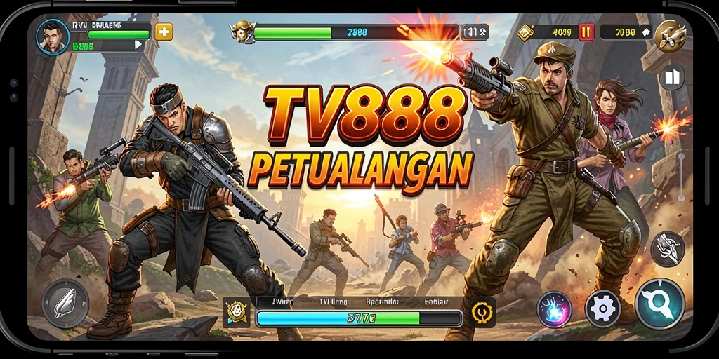 Tampilan aksi mendebarkan dalam gameplay TV888 yang intens.