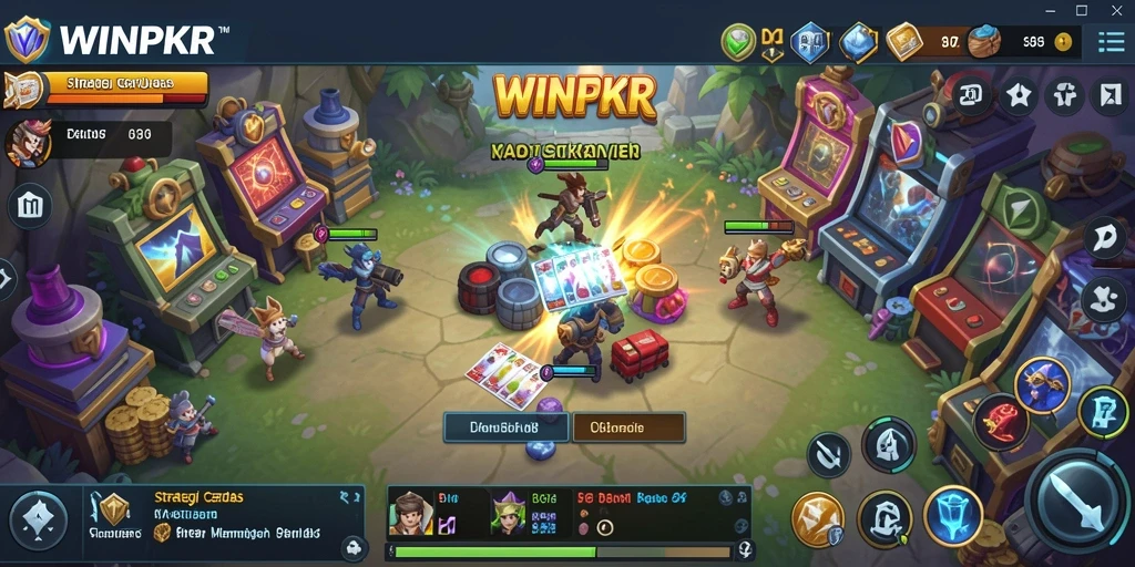 Screenshot gameplay WINPKR menunjukkan aksi strategi yang mendebarkan.
