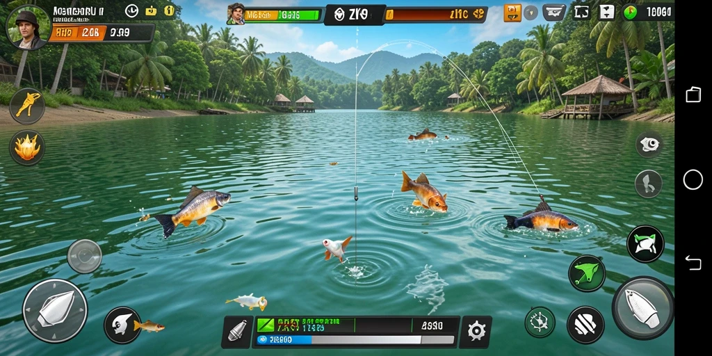 Tangkapan ikan besar dalam gameplay ZK9 yang menantang.